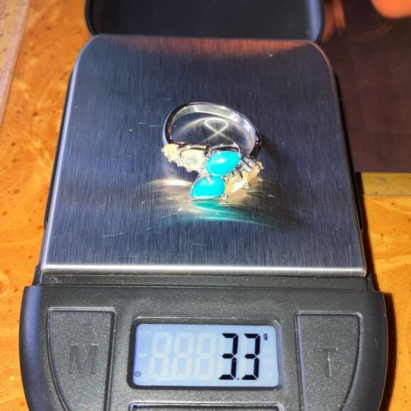 Sleeping Beauty Turquoise Ethiopian Opal Sterling Silver Ring Size 7 - Picture 9 of 10